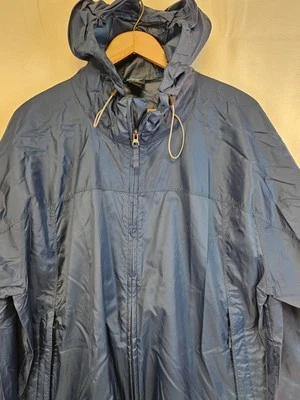 EMS Eastern Mountain Sports Windbreaker Mens L Blue Hooded Packable Zip Jacket - Image 1 of 4