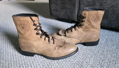 Botines vintage ARIAT ATS Kiltie Roper para mujer talla US 9,5 M cuero marrón Foto 1 de 4