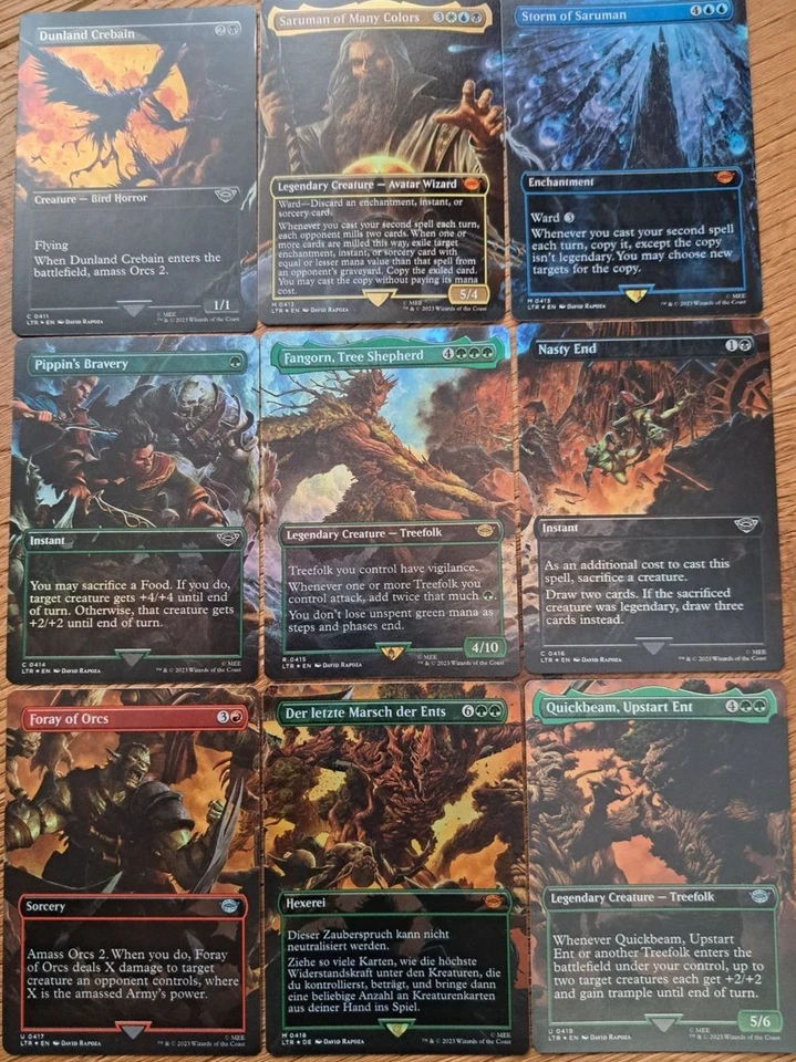 MTG LOTR Isengard Destroyed Scene COMPLETE SET 9 cards (NM) - Immagine 1 di 1