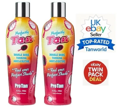 2 x Pro Tan Perfectly Tan Double Dark Sunbed Tanning Accelerator Lotion Deal - Image 1 of 4
