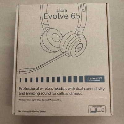 Jabra Evolve 65 Stereo Wireless Headset USB-A - MS Teams  (6599-833-309) - Image 1 of 2
