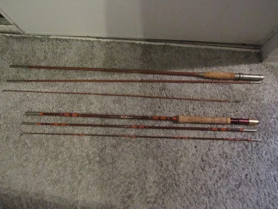 2 Vintage Fly rods , Crown 9 FT 3 piece as-is, Herters Mode RB6KO 3 Piece, 8 ft - Image 1 of 4