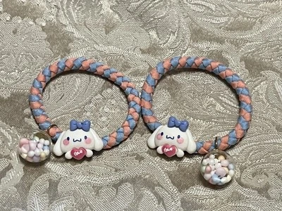 Adorable Rollo de Canela Tejido con Bola Corbata de Pelo Soporte de Cola de Caballo Scrunchie Juego de 2 Foto 1 de 3