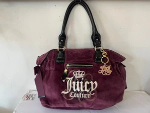 Y2K JUICY COUTURE VELOUR CLOTH EMBROIDERED OVERSIZED SATCHEL BAG - Picture 1 of 11