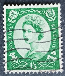 1956 Gran Bretaña reina Isabel II 332 predecimal Wilding 1'3 S estampilla usada - Imagen 1 de 1