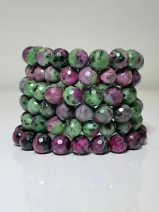 Rubin Ziosit Armband facettiert AAA Qualität Edelstein Heilstein Naturstein - Picture 1 of 7