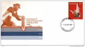 AUSTRALIA 1983 Mineral Discoveries Broken Hill FDC Postal Stationery Cover - Picture 1 of 1