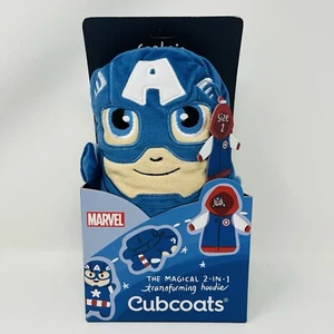 Cubcoats 2T Captain America Felpa con Cappuccio Giacca Trasformabile Pile Peluche Marvel Nuovo - Foto 1 di 9