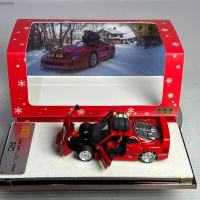 1/64 PGM Ferrari F40 Red Full Open Regular Christmas Winter PGM-640902 E - Image 1 of 2