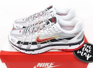 Nike P-6000 Platino Plata Rojo Universitario W UK 3 4 5 6 7 8 9 10 US BV1021-101 Nuevo - Imagen 1 de 11
