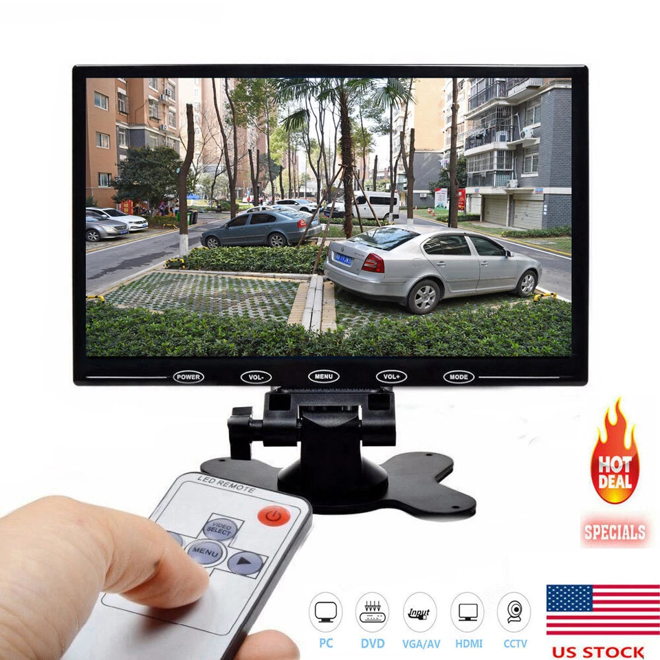 7"/9"/10" CCTV Monitor HDMI LCD PC Screen AV RCA VGA 1080P for Raspberry Pi DSLR - Image 1 of 4