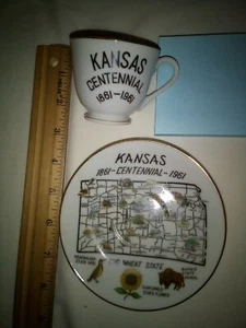 Kansas Centennial Tea Cup And Saucer - Picture 1 of 3