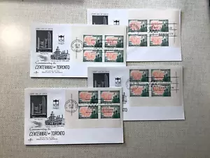 Canada 1967 5¢ Toronto #475 Matched Set of #2 Plate Blocks on 4 FDC 's, VF - Picture 1 of 1