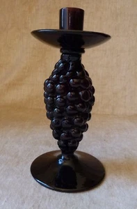 Amethyst purple art glass grape cluster candlestick Italian Italy 9" Modern - Picture 1 of 8