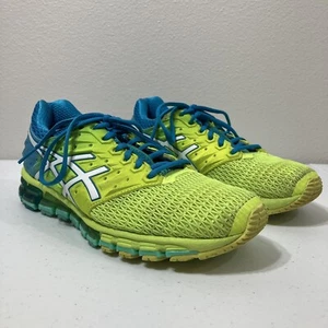 Asics Women's Gel Quantum 180 Neon Yellow Blue Running Shoes T6G7N Size 8.5 - Picture 1 of 9