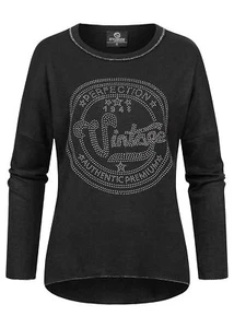 Camisa violeta mujer 3/4 brazo suéter con pedrería vintage negro N21106855 - Imagen 1 de 3