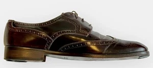 Barneys New York Wing Tip Leder Brogue Schuhe, Burgund, Herren US10,5 - Bild 1 von 11