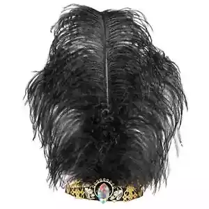 Once Upon A Time - Amscan Vintage Jeweled Black Feather Tiara - Costume Accessor - Picture 1 of 1