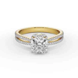 EMORI 1.38 Ct E-F VS Yellow Gold 14K GIA Certified Lab Grown Diamond Women Ring - Picture 1 of 7