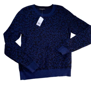 Banana Republic NWT Metallic Leopard Print Sweater Super Soft Preppy Academia M - Picture 1 of 6