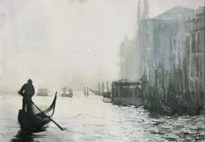 Original Watercolor Painting gondola Venice canal Cityscape 8x12 inches - Picture 1 of 1