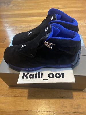 Nike Air Jordan XVIII 18 Talla 10.5 Negro Sport Royal 305869-041 OG 2003 B Foto 1 de 4
