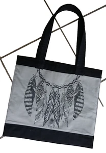 Einkaufstasche Shopping Motiv Glitzer Handarbeit Upcycling - Bild 1 von 2