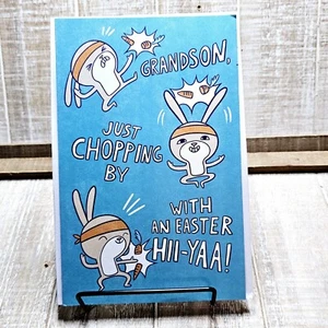 Tarjeta de Pascua American Greetings para nieto conejitos ninja azules divertida - Imagen 1 de 6