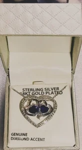 Captivating Real Diamond Heart Pendant Necklace Gold Sterling Silver ((B123)) - Picture 1 of 4