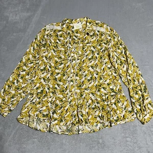 Maeve Anthropologie Top Womens 6 Yellow Hare Rabbit Janie Flounced Peasant - Picture 1 of 10