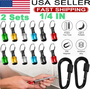 12 Pcs Hex Shank Screwdriver Bit Holder Extension Bar Keychain Driver Keyring - Picture 1 of 12