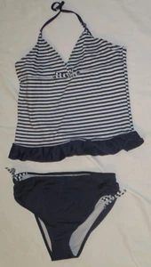 Nuevo Traje de Baño Jantzen 2 Piezas Niñas Talla 16 Largo Halter Top Rayas Nuevo Sin Etiquetas - Imagen 1 de 6