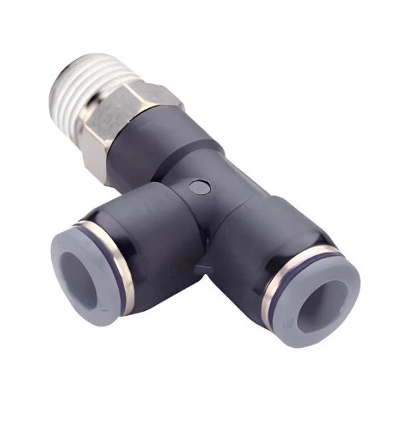 Norgren C24680528 Push-to-Connect Tube Swivel Side Tee Adapter 5/16" QTY 10 - Image 1 of 4