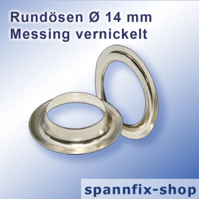 100 Pezzo Occhielli Ø 14 MM, Ottone Placcato Nichel Camion Piano Tout Bandierina - Immagine 1 di 3