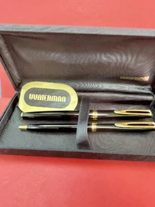 Waterman Royal Jordan Air Force  Black Lacquer set 18k gold nib-ballpoint R15 - Picture 1 of 8