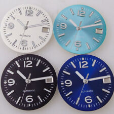 29mm Blue/Black/White Sunburst Dial Fit NH35A NH36 Silver Edge Hands Watch Parts