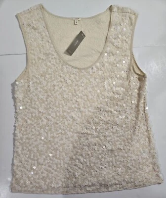 J. Crew коллекции блестки Майка блузка вечеринки событие слоновой кости большой новый с Ярлыками - Изображение 1 из 3