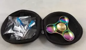 Multicolor Rainbow Fidget Hand Spinner Triangle Alloy WITH CASE Toy EDC - Picture 1 of 4