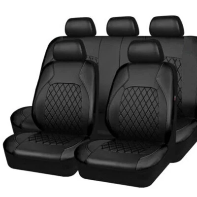 Seat Covers Full Set Cushion Protector Front Rear 5-Sits Pu Leather for Car Suv - Image 1 of 4