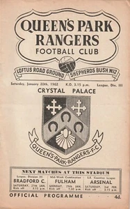 Queens Park Rangers / QPR v Crystal Palace, 20 January 1962, Division Three - Picture 1 of 1