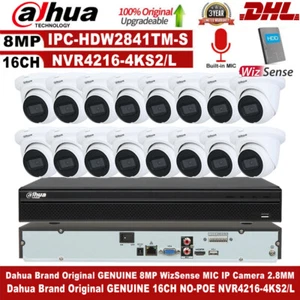 Dahua 4K 16CH NO-POE NVR Kit CCTV System 8MP IPC-HDW2841TM-S MIC IP Camera lot - Picture 1 of 18