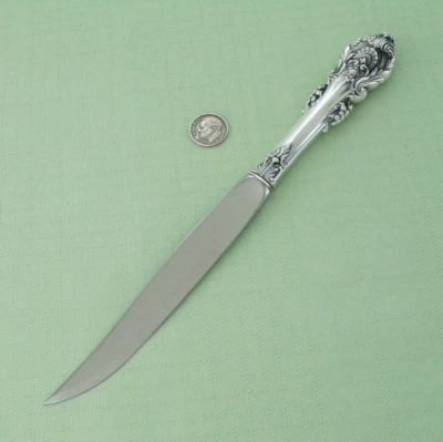 WALLACE Sterling Silver 9" STEAK KNIFE Stainless Beveled Blade SIR CHRISTOPHER - Image 1 of 3