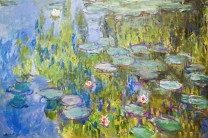 Claude Monet Water Lilies CANVAS PICTURE PRINT WALL ART - Picture 1 of 3