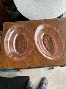 Great Pair Of 9 1/2 Inch Cabbage Rose Serving Bowls - Picture 1 of 5