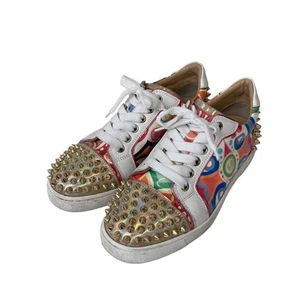 Christian Louboutin Mujer Zapatillas Corte Bajo Tachuelas Multicolor EU36/US6 Auténticas - Imagen 1 de 24