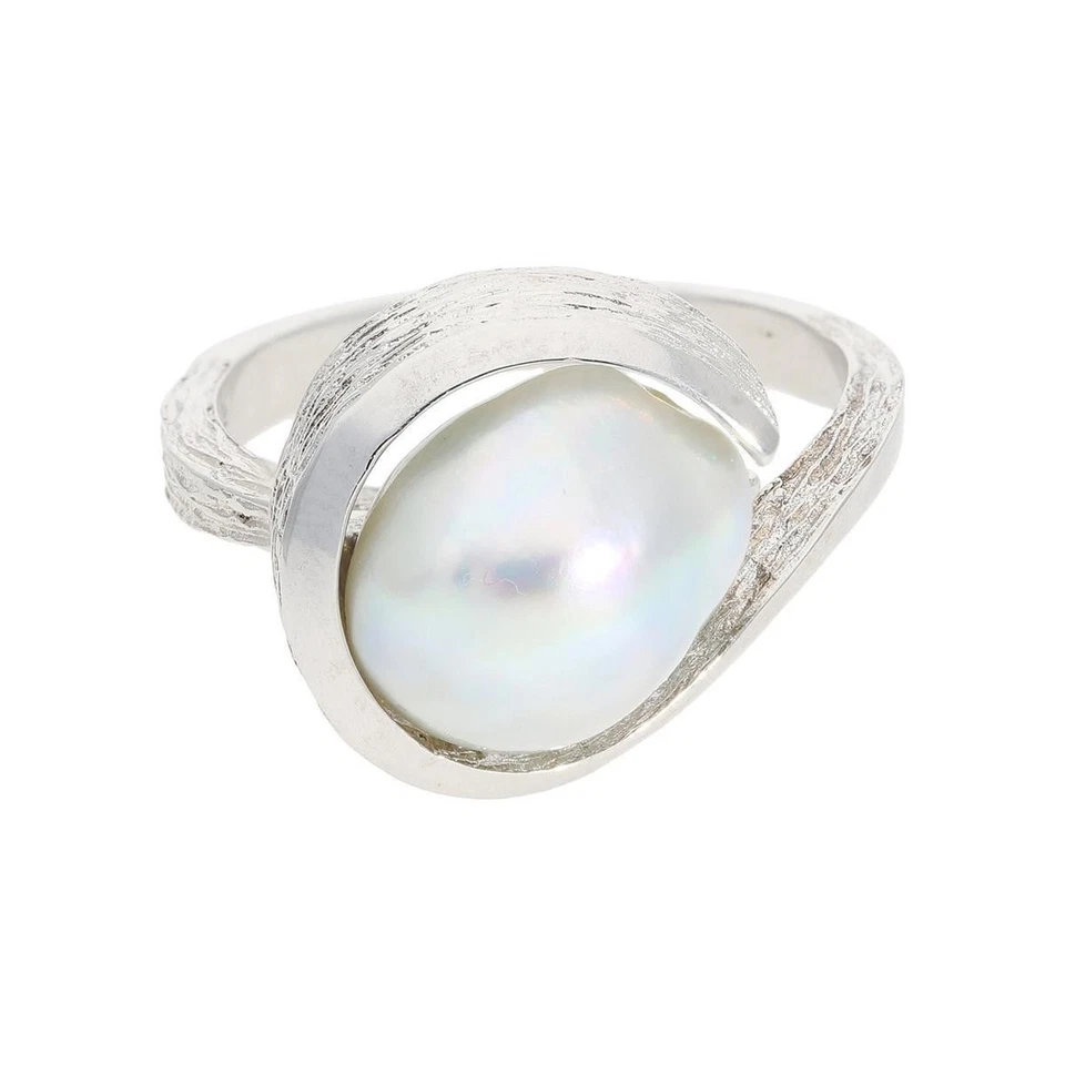 Weißgoldring 585 mit Perle Second Hand 25324364 getragen - Bild 1 von 4