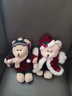 Starbucks BEARISTA Christmas Holiday Plush Bears 2004 And 2005 Winter Tags - Image 1 of 3