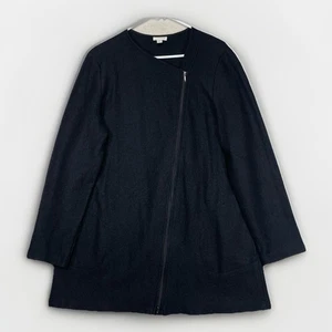 Pure Jill Large Asymmetrical Full Zip Sweater Jacket Wool Viscose Blend - Bild 1 von 8