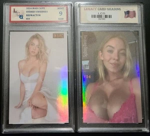 2024 Man Cave Sydney Sweeney Refractor Card #14 Graded LCG 9 MINT - Picture 1 of 1