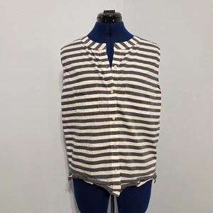 Gap Striped Cotton Sailor Button Up Tank Top Size S - Picture 1 of 6